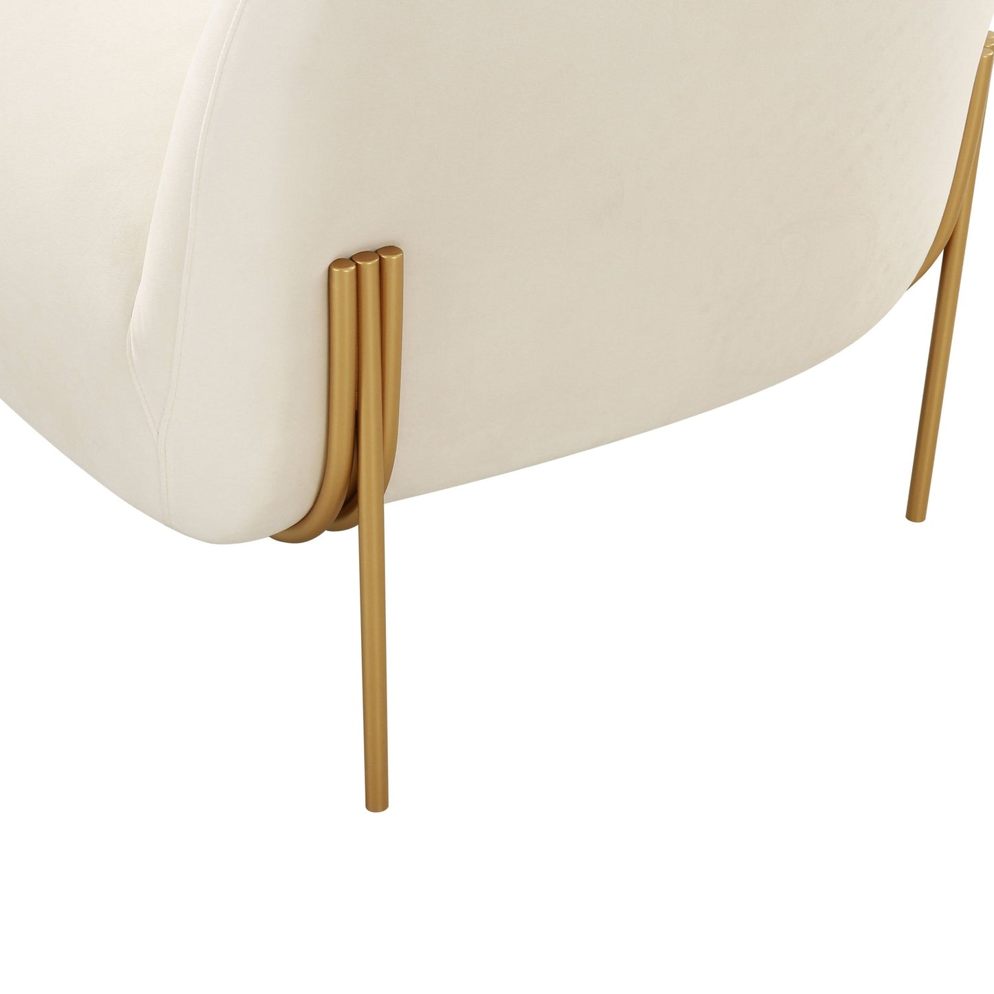 Kandra Cream Velvet Accent Chair - Skandi London