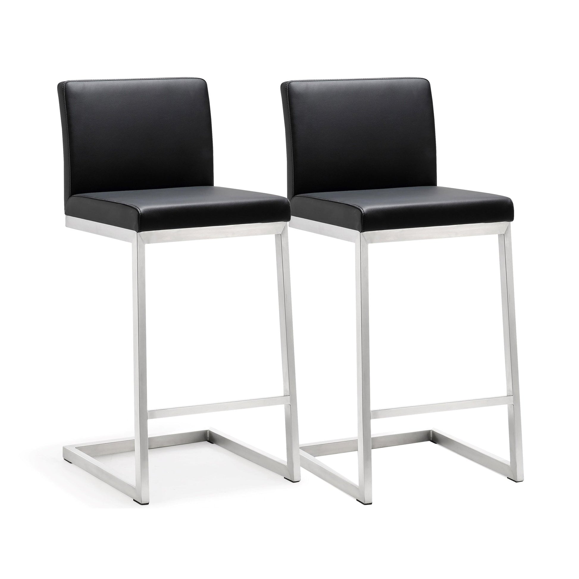 Parma Black Stainless Steel Counter Stool Set of 2 - Skandi London
