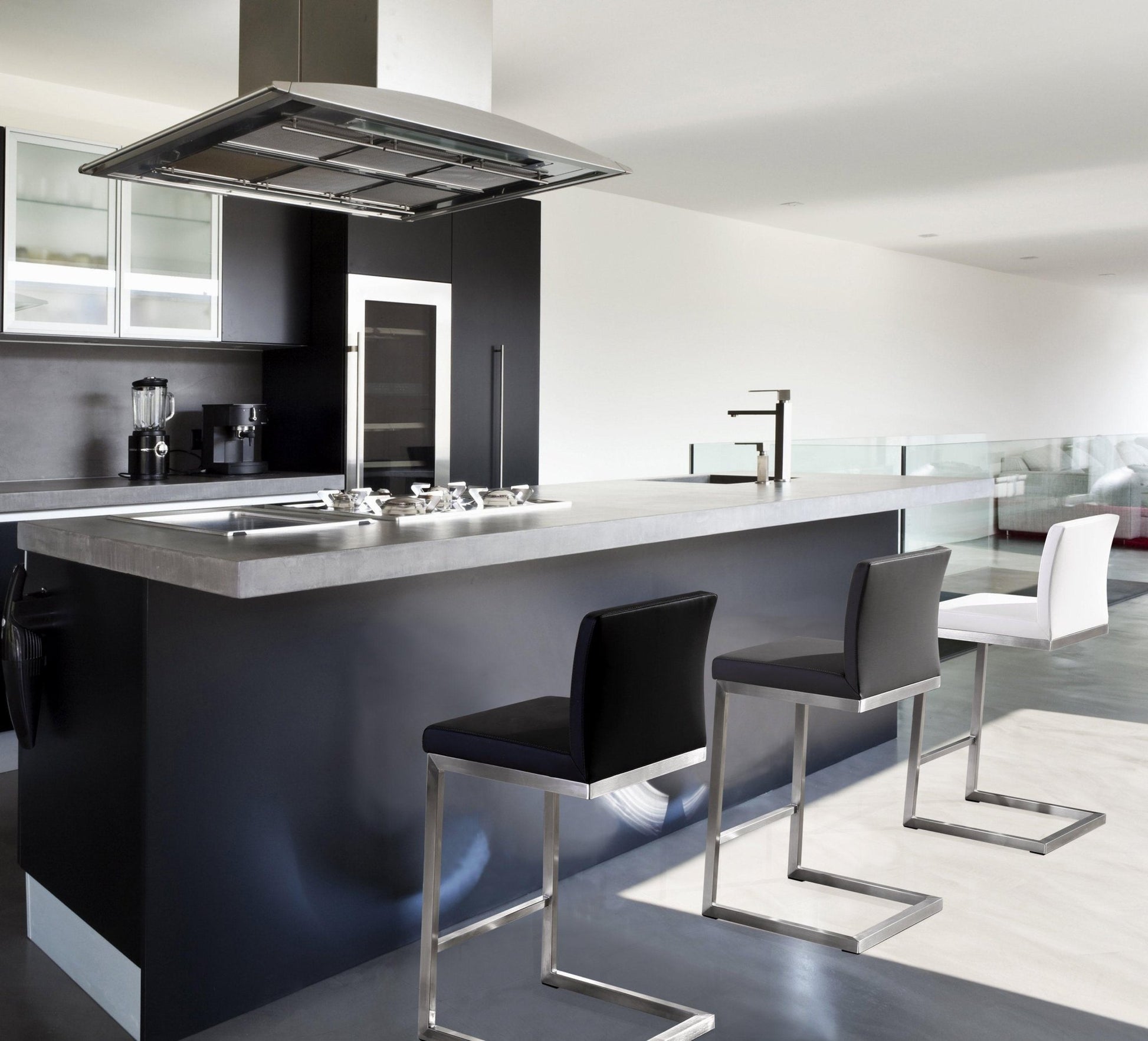 Parma Black Stainless Steel Counter Stool Set of 2 - Skandi London