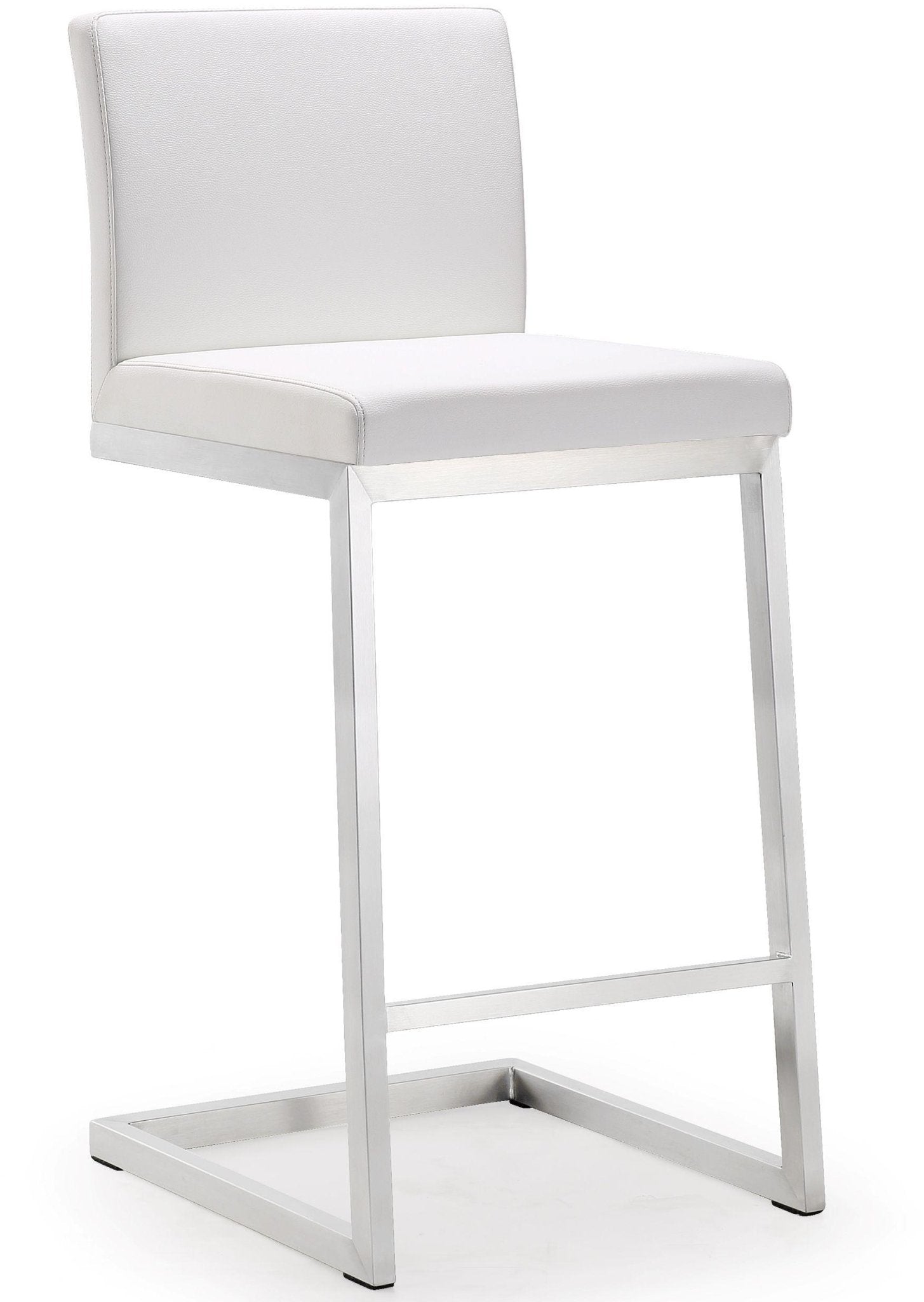 Parma White Stainless Steel Counter Stool Set of 2 - Skandi London