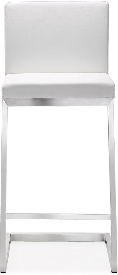 Parma White Stainless Steel Counter Stool Set of 2 - Skandi London