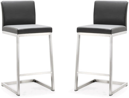 Parma Grey Stainless Steel Counter Stool Set of 2 - Skandi London