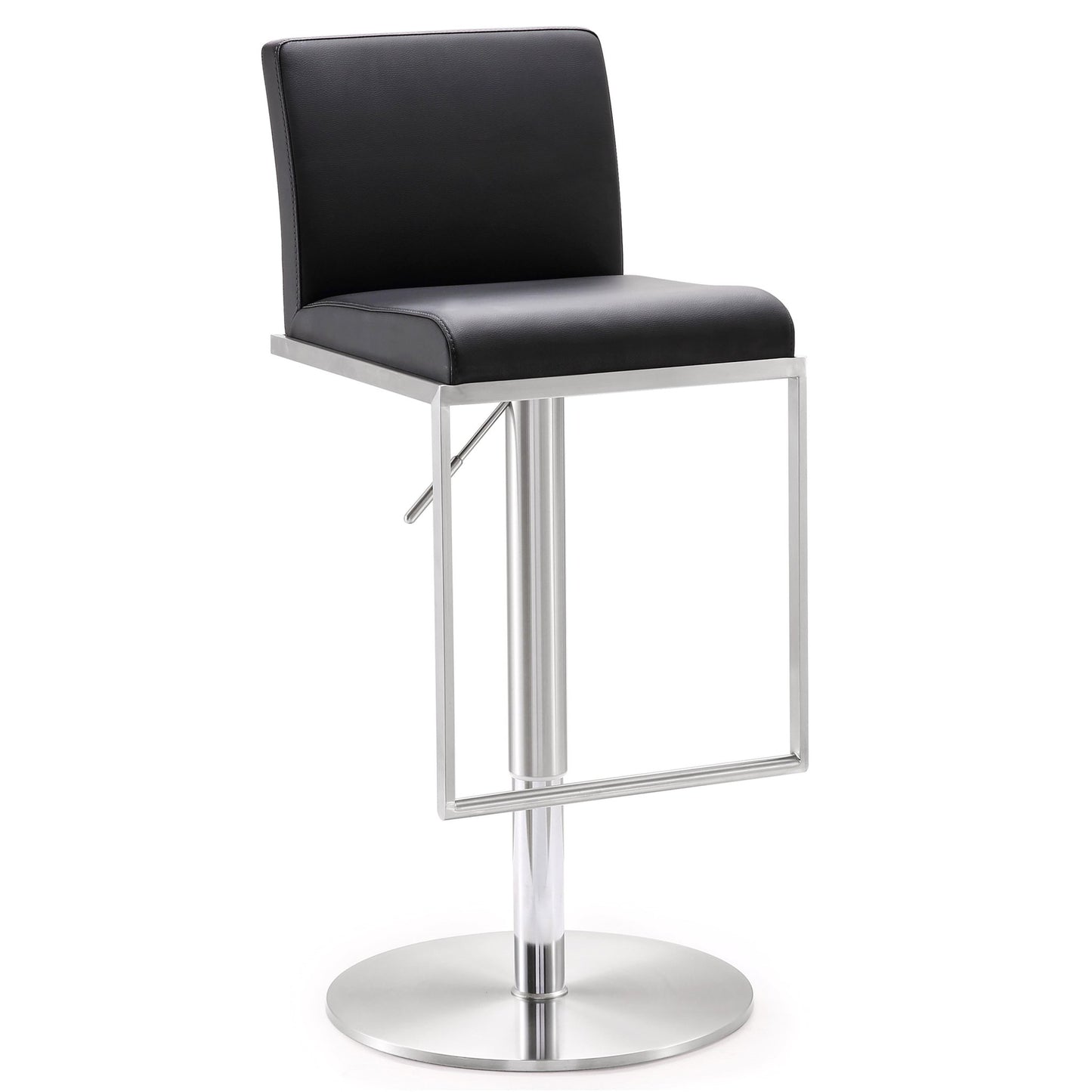 Amalfi Black Vegan Leather Adjustable Stool - Skandi London