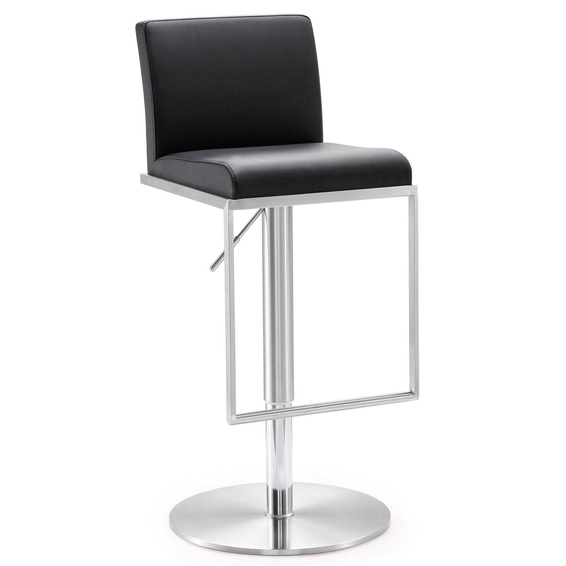 Amalfi Black Vegan Leather Adjustable Stool - Skandi London