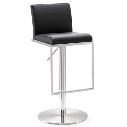 Amalfi Black Vegan Leather Adjustable Stool - Skandi London