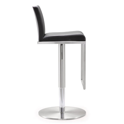 Amalfi Black Vegan Leather Adjustable Stool - Skandi London