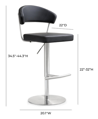 Cosmo Black Stainless Steel Barstool - Skandi London