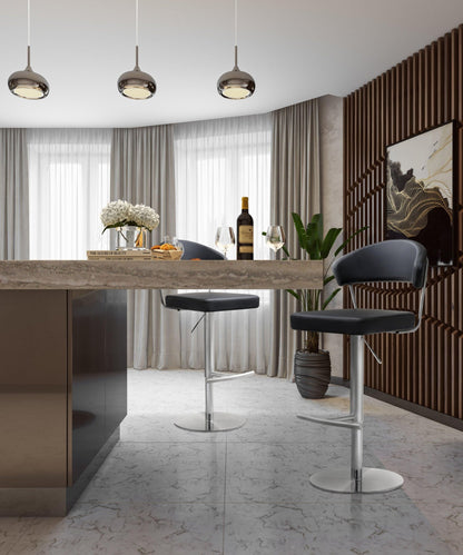 Cosmo Black Stainless Steel Barstool - Skandi London