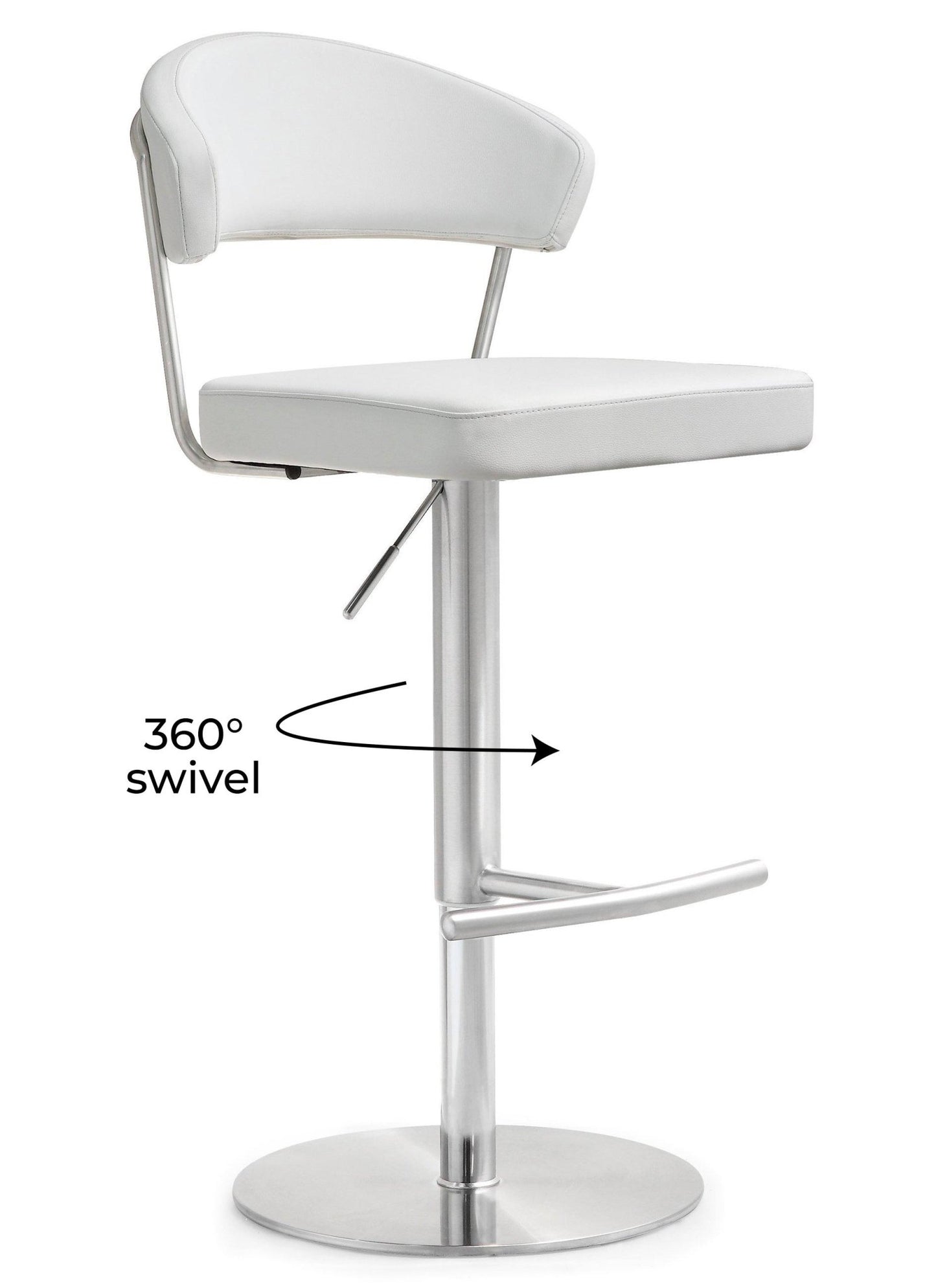 Cosmo White Stainless Steel Barstool - Skandi London