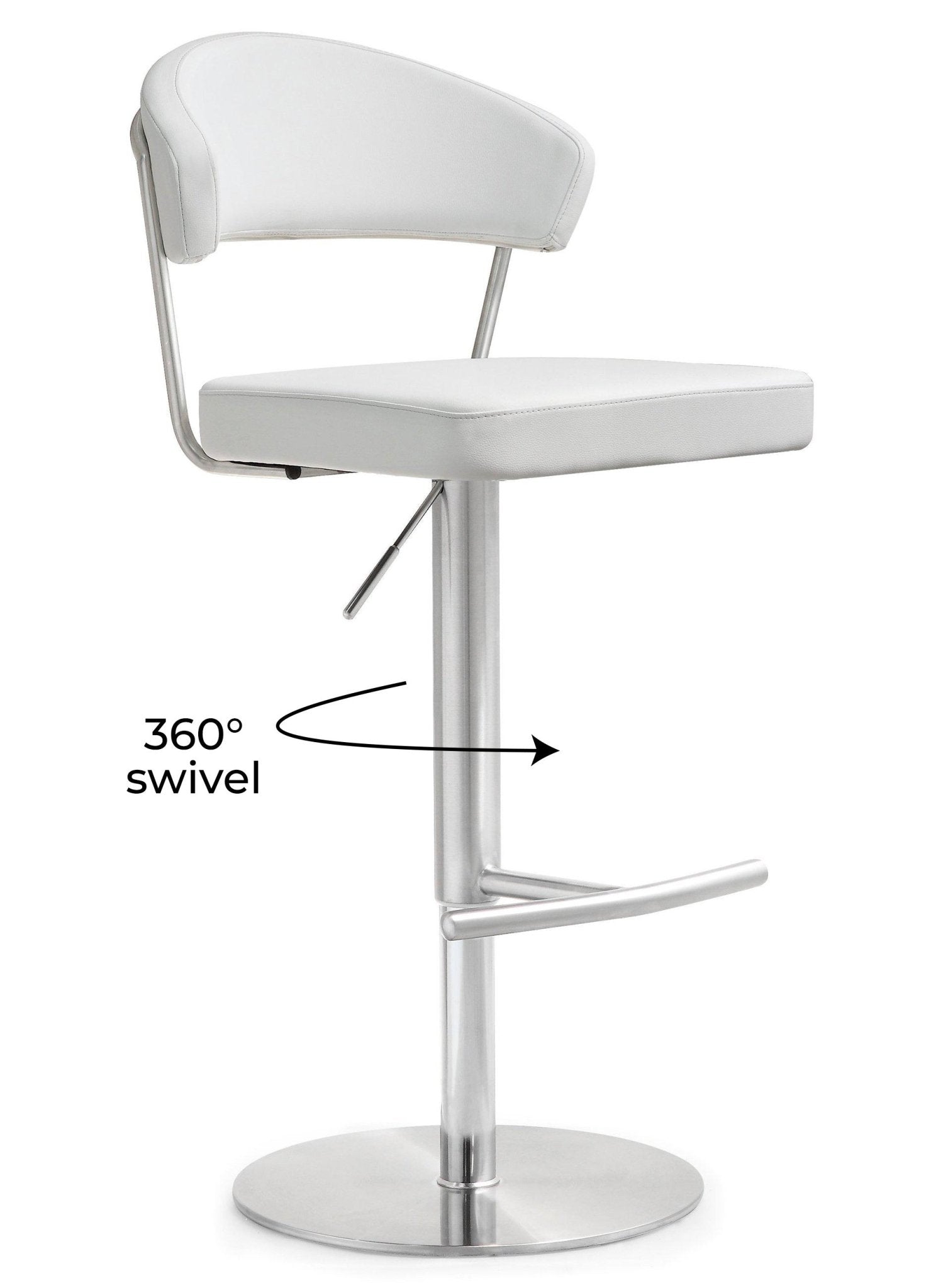 Cosmo White Stainless Steel Barstool - Skandi London