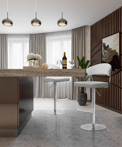 Cosmo White Stainless Steel Barstool - Skandi London