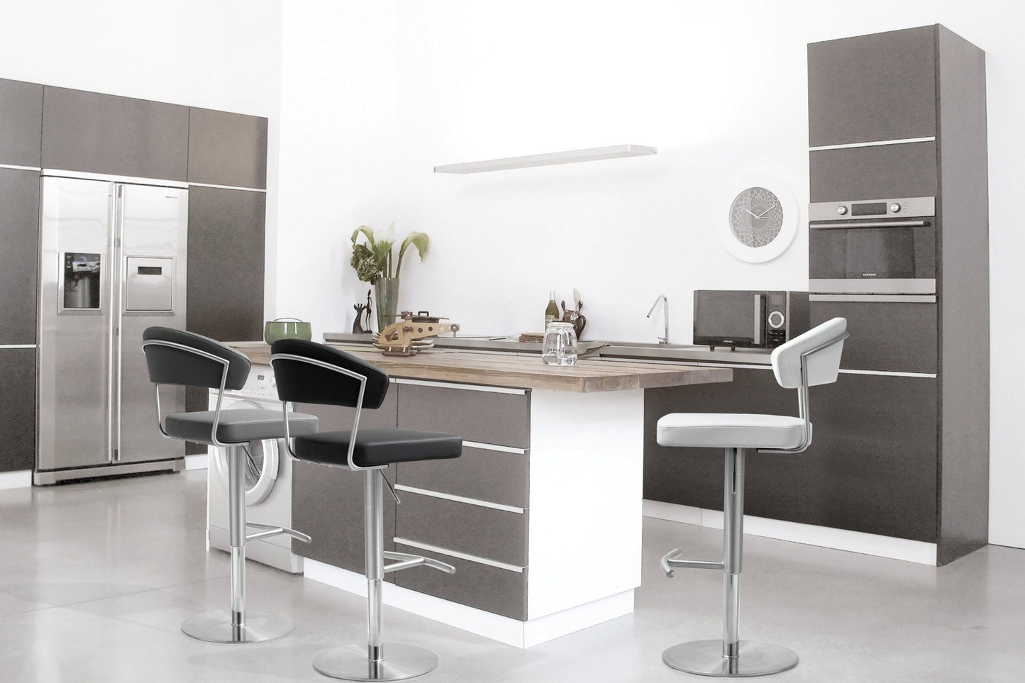 Cosmo Grey Stainless Steel Barstool - Skandi London