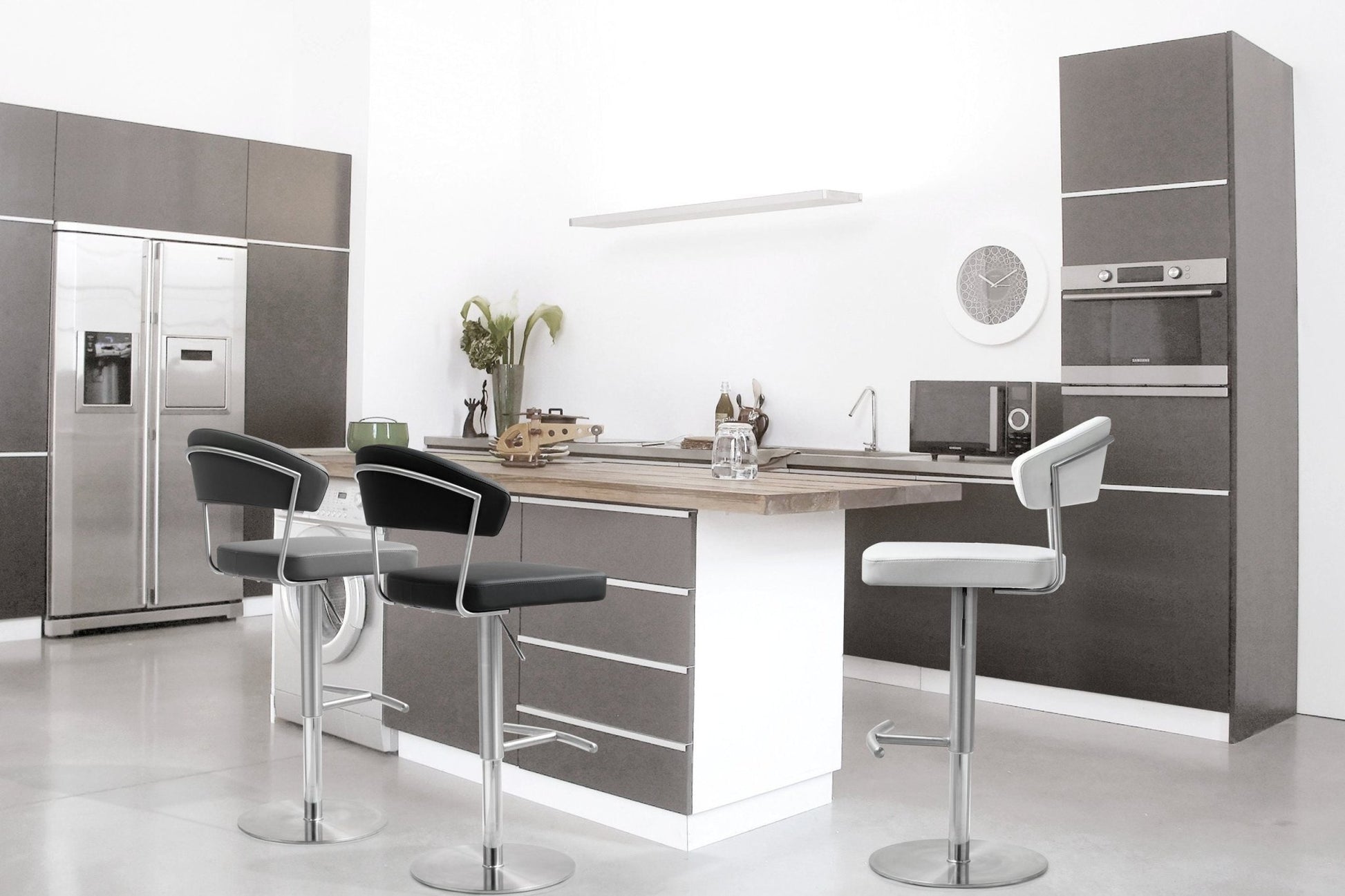 Cosmo Grey Stainless Steel Barstool - Skandi London