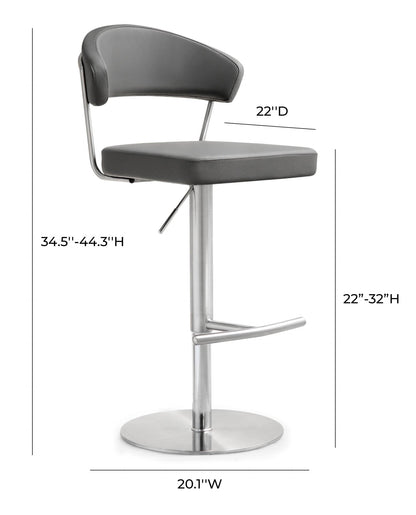Cosmo Grey Stainless Steel Barstool - Skandi London