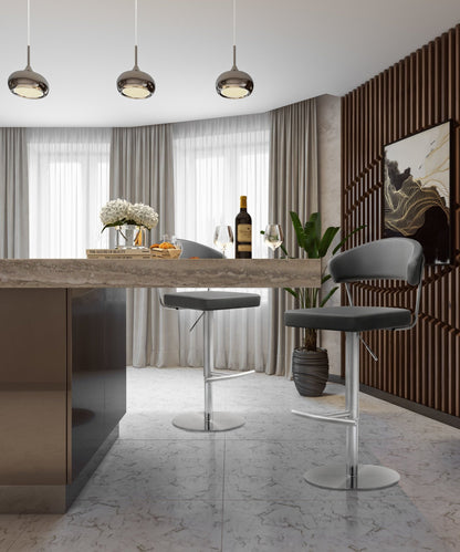 Cosmo Grey Stainless Steel Barstool - Skandi London