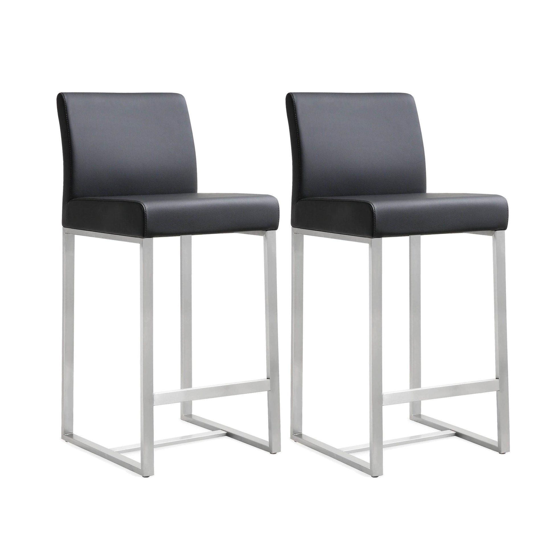 Denmark Black Stainless Steel Counter Stool Set of 2 - Skandi London