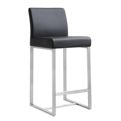 Denmark Black Stainless Steel Counter Stool Set of 2 - Skandi London