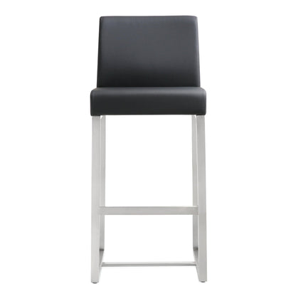 Denmark Black Stainless Steel Counter Stool Set of 2 - Skandi London