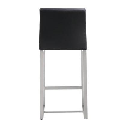Denmark Black Stainless Steel Counter Stool Set of 2 - Skandi London