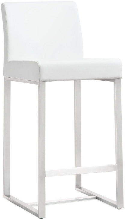 Denmark White Stainless Steel Counter Stool Set of 2 - Skandi London