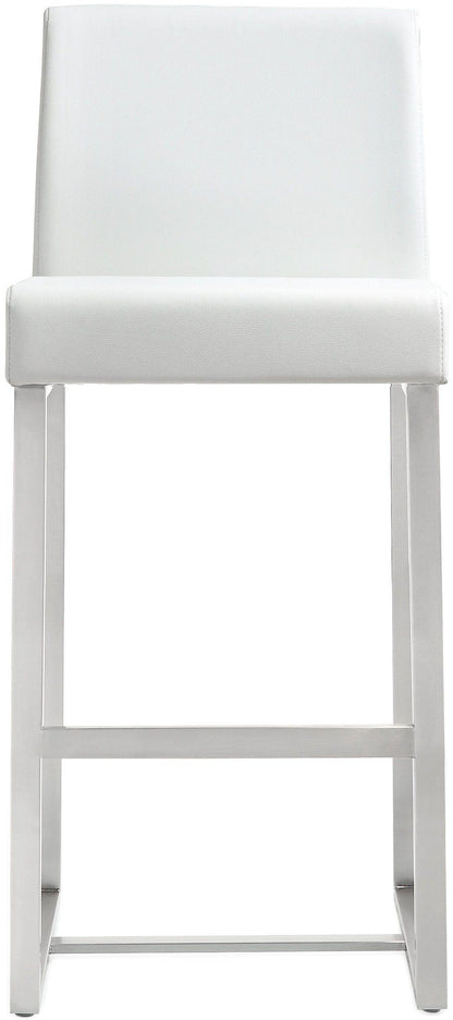 Denmark White Stainless Steel Counter Stool Set of 2 - Skandi London