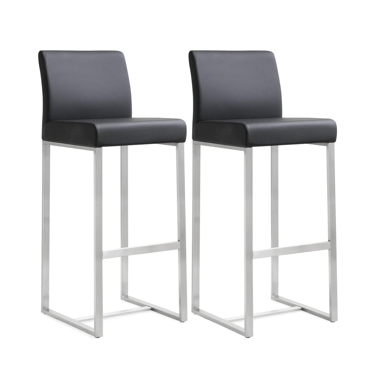 Denmark Black Stainless Steel Barstool Set of 2 - Skandi London