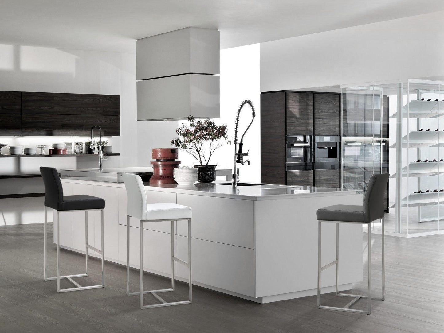 Denmark White Stainless Steel Barstool Set of 2 - Skandi London