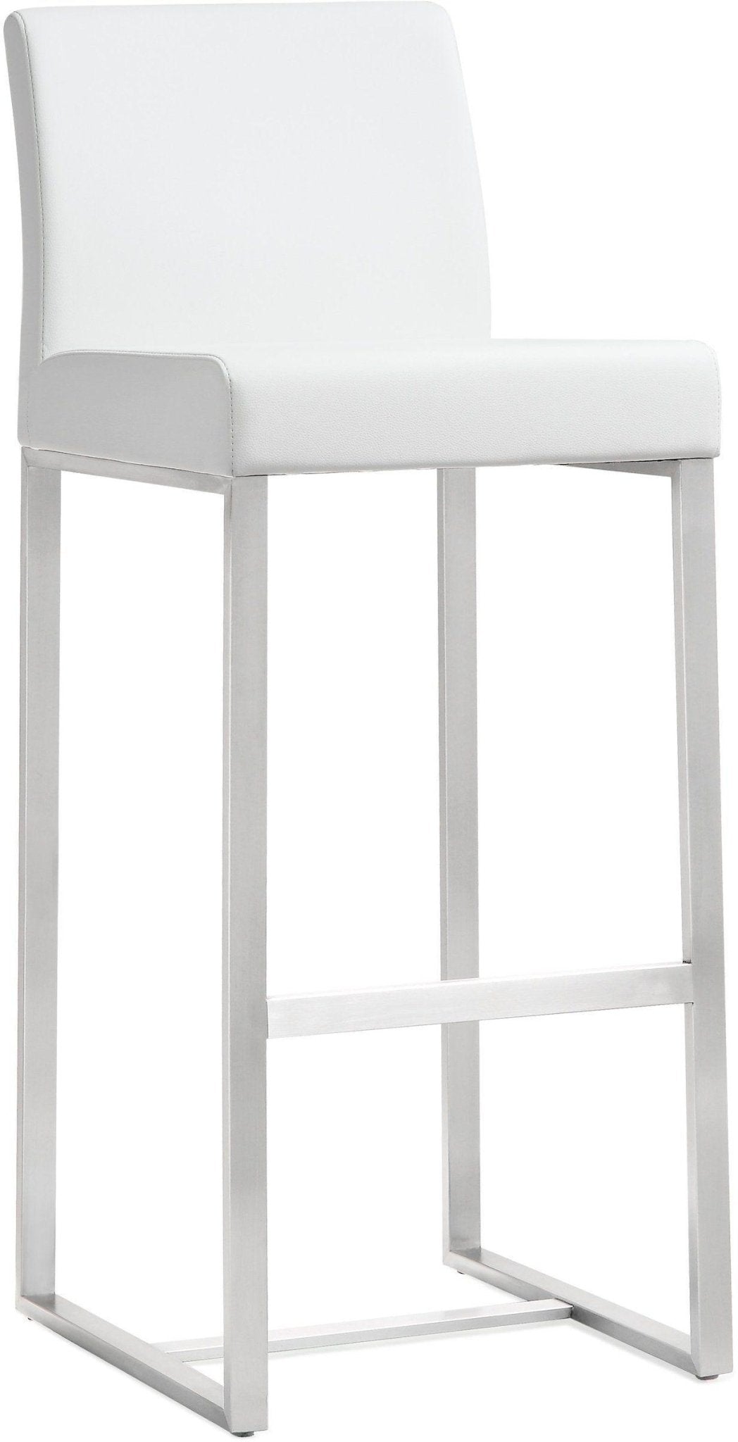 Denmark White Stainless Steel Barstool Set of 2 - Skandi London