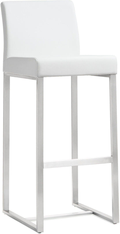 Denmark White Stainless Steel Barstool Set of 2 - Skandi London