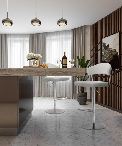 Cosmo Light Grey Stainless Steel Barstool - Skandi London