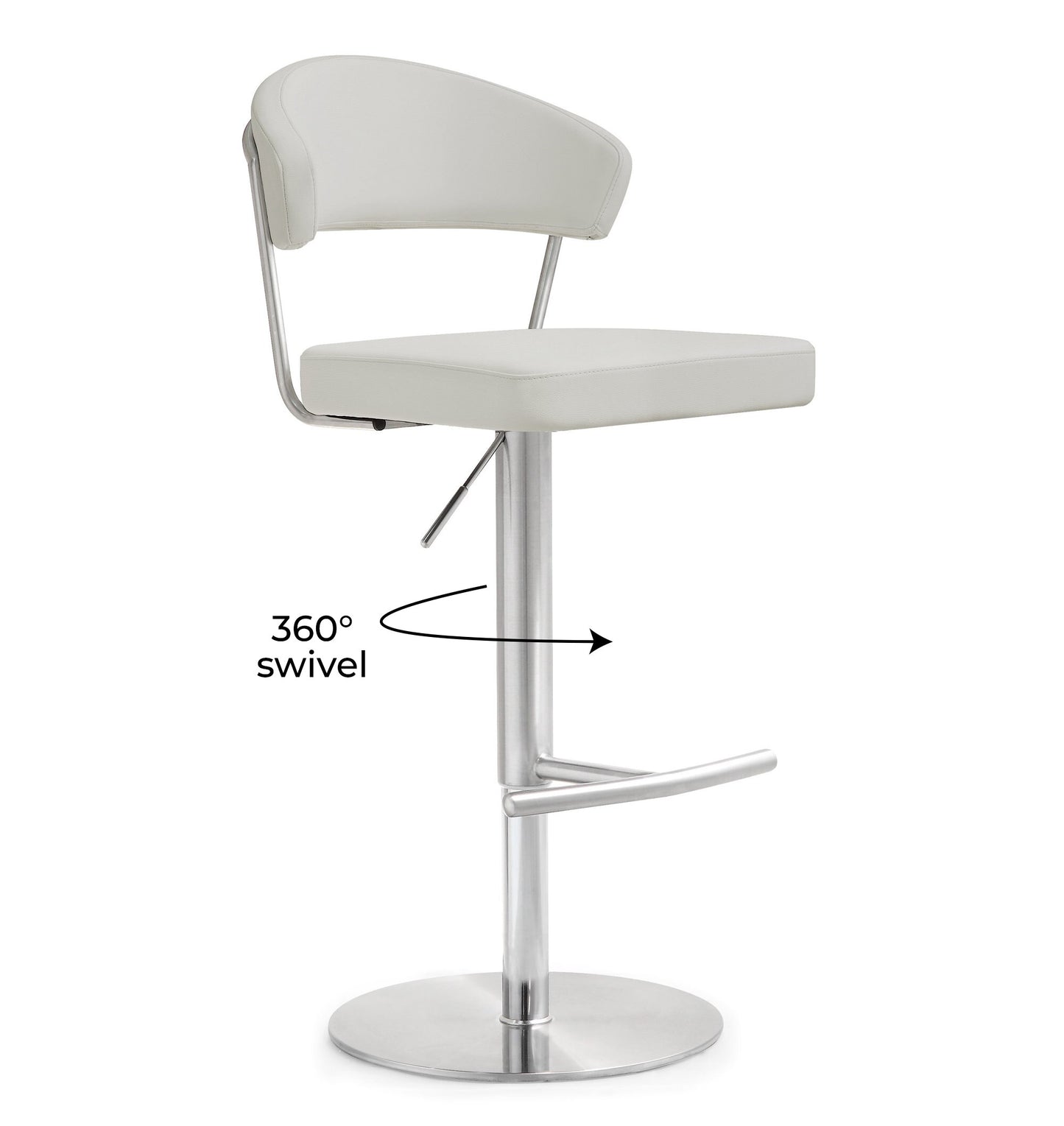 Cosmo Light Grey Stainless Steel Barstool - Skandi London