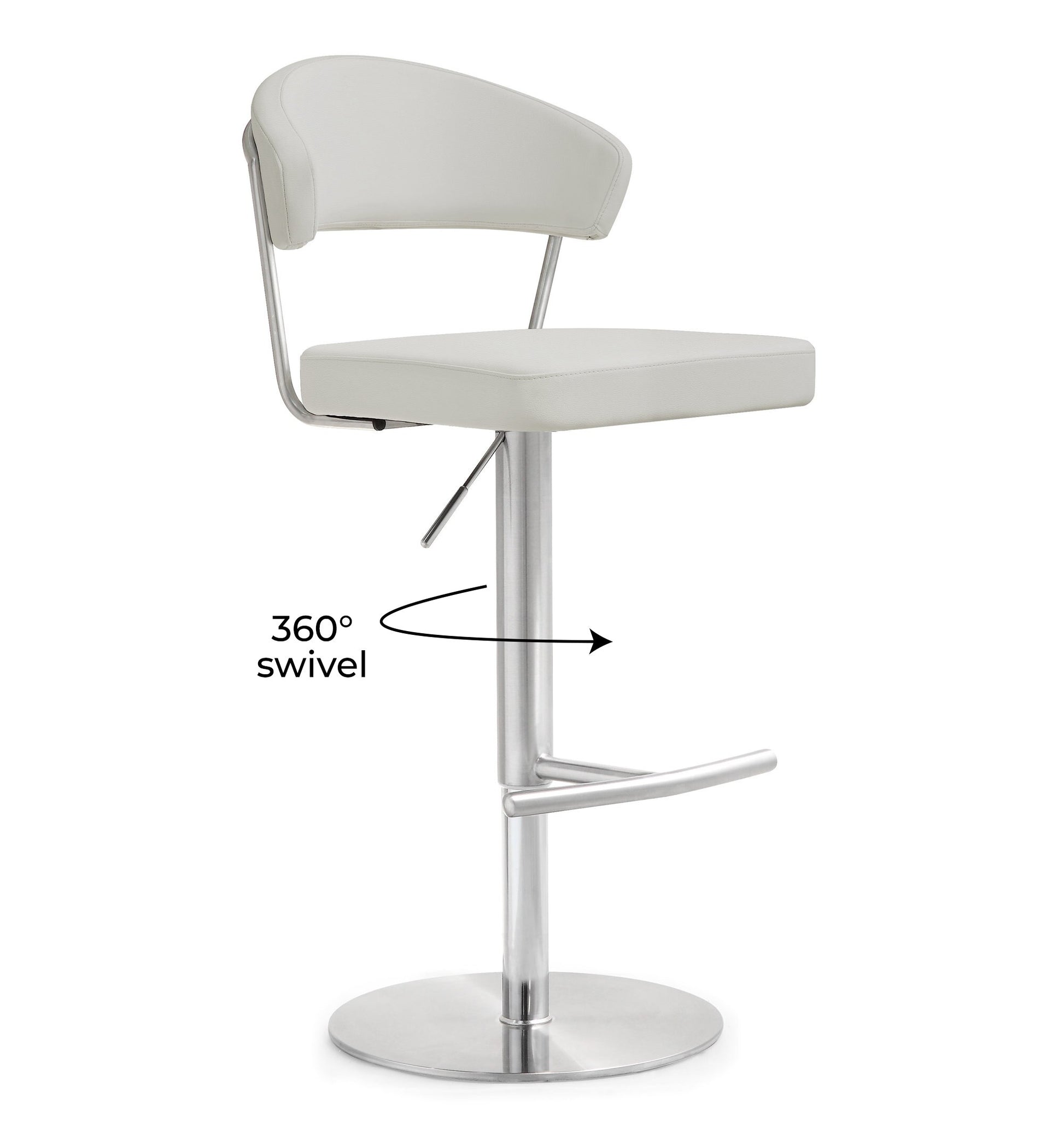 Cosmo Light Grey Stainless Steel Barstool - Skandi London
