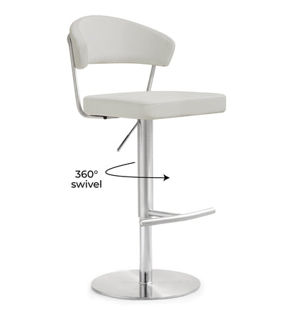 Cosmo Light Grey Stainless Steel Barstool - Skandi London
