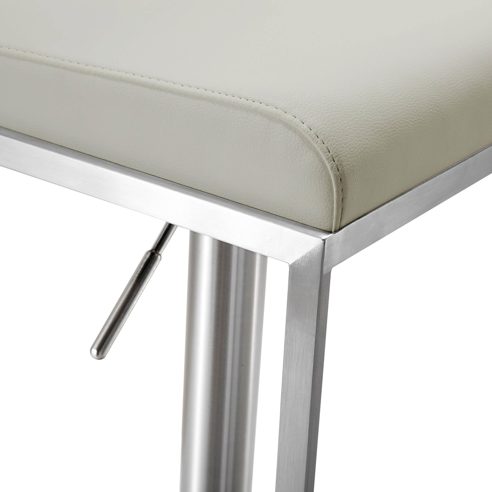 Amalfi Light Grey Vegan Leather Stool - Skandi London