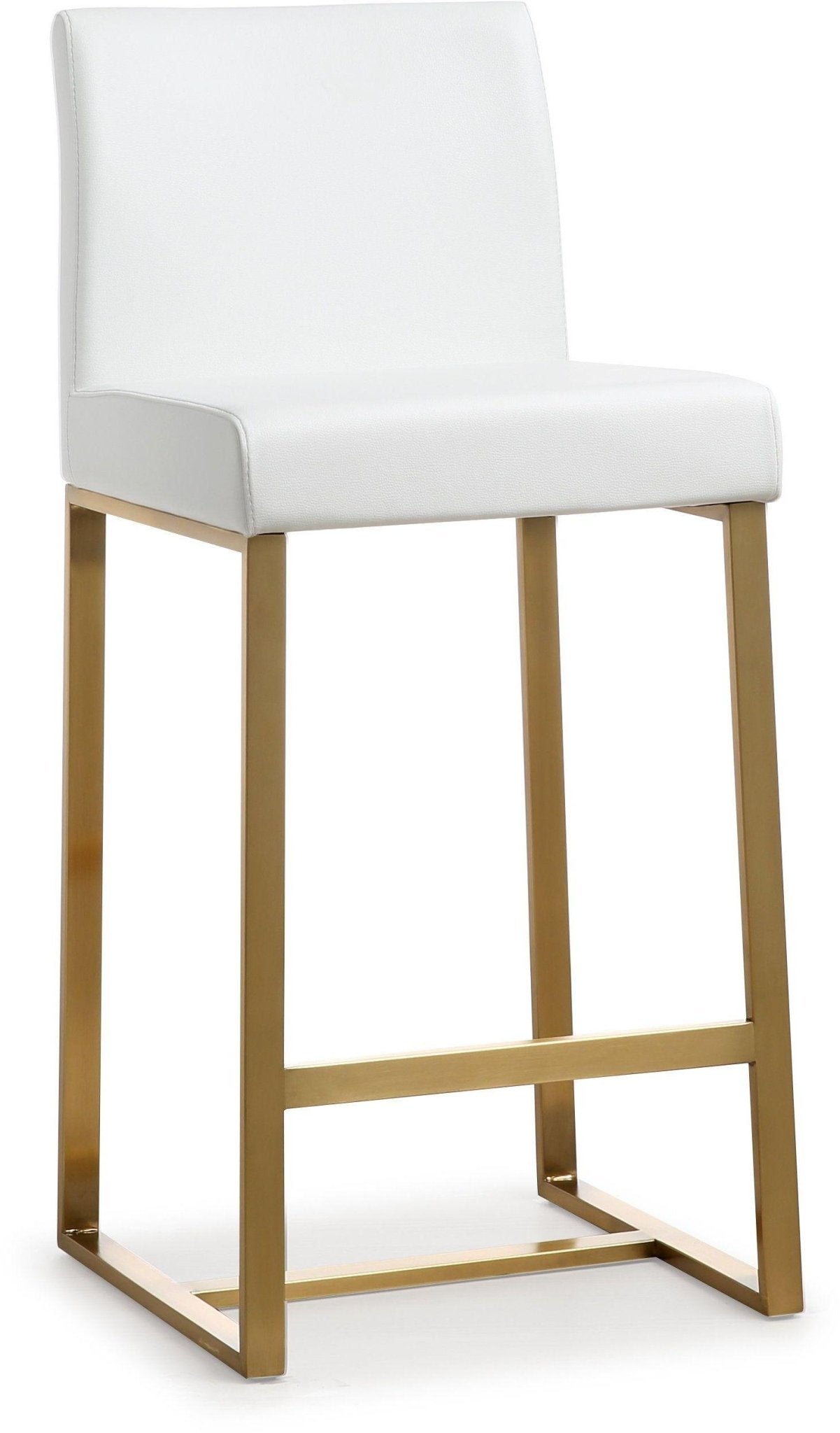 Denmark White Gold Steel Counter Stool Set of 2 - Skandi London