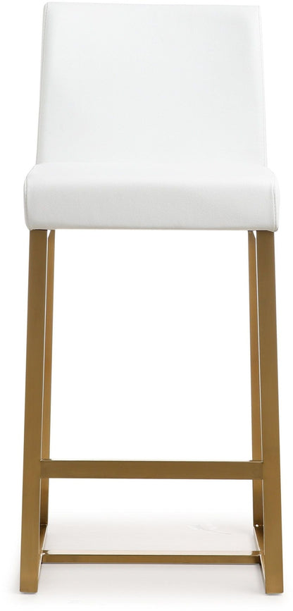 Denmark White Gold Steel Counter Stool Set of 2 - Skandi London