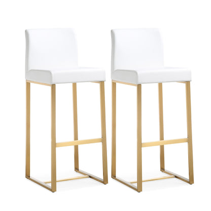 Denmark White Gold Steel Barstool Set of 2 - Skandi London