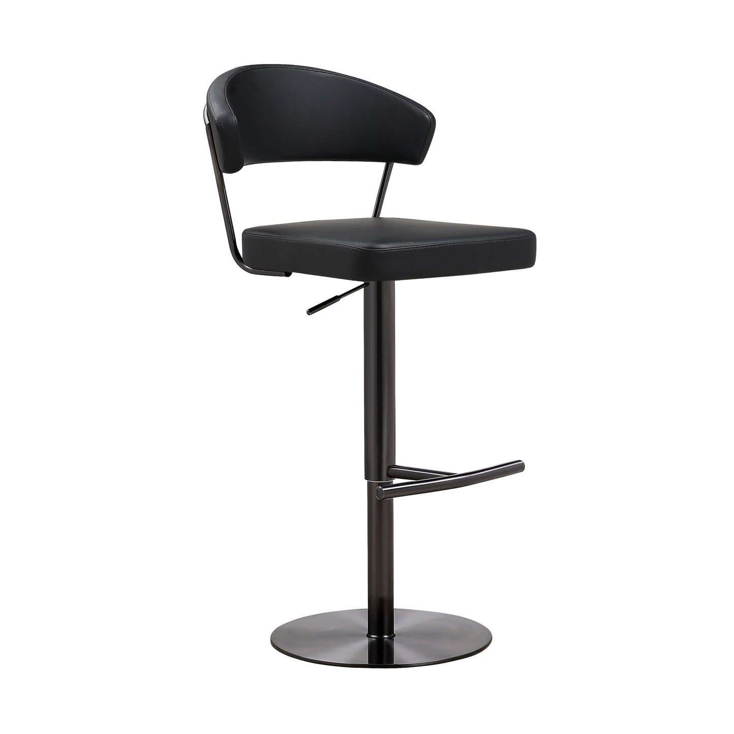 Cosmo Black Performance Vegan Leather on Black Steel Barstool - Skandi London