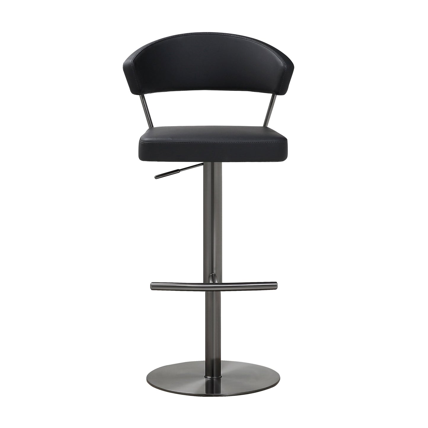 Cosmo Black Performance Vegan Leather on Black Steel Barstool - Skandi London