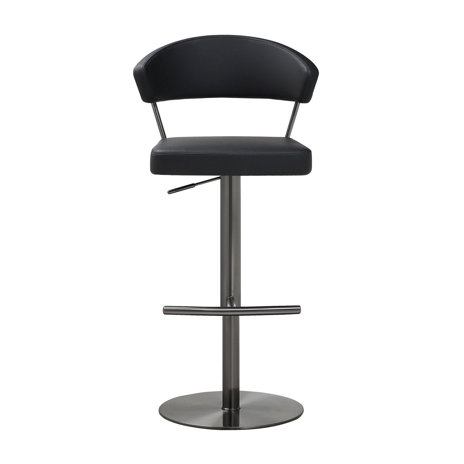 Cosmo Black Performance Vegan Leather on Black Steel Barstool - Skandi London
