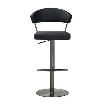 Cosmo Black Performance Vegan Leather on Black Steel Barstool - Skandi London