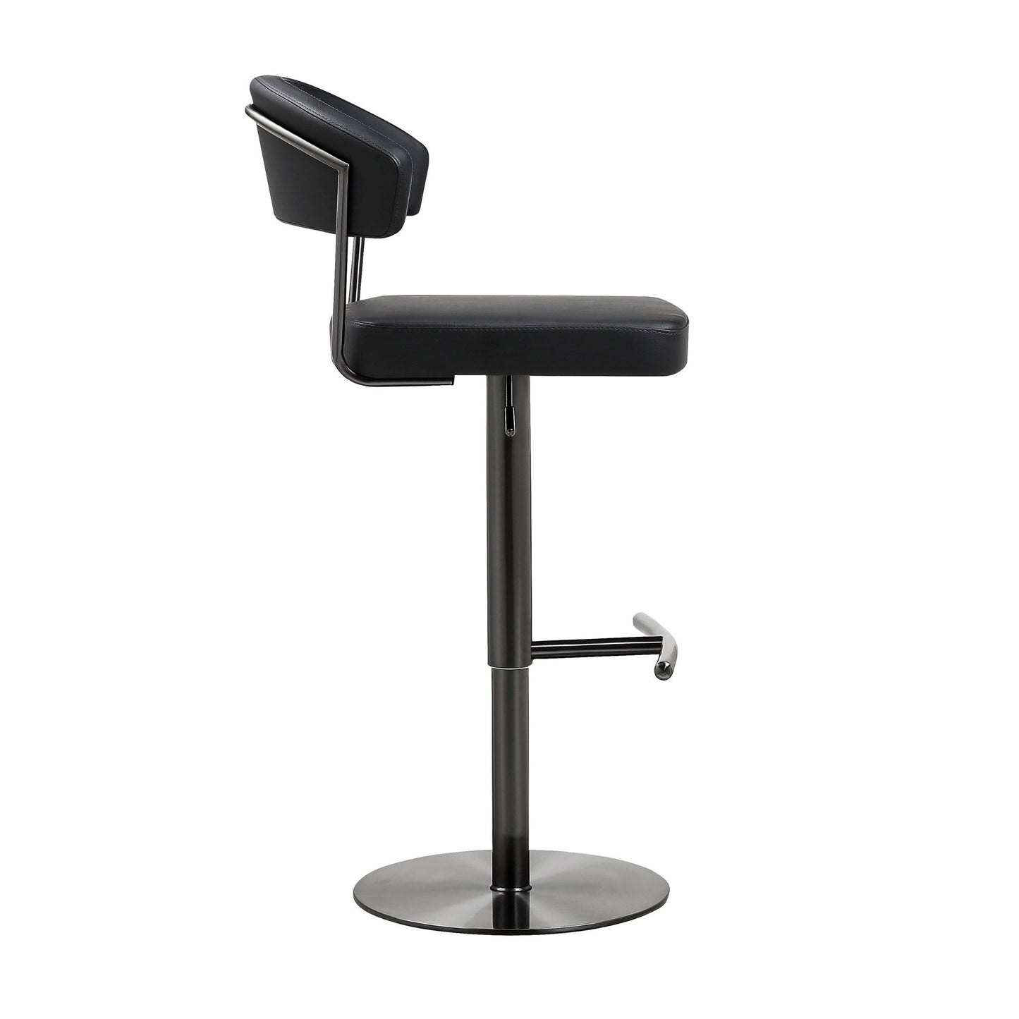 Cosmo Black Performance Vegan Leather on Black Steel Barstool - Skandi London