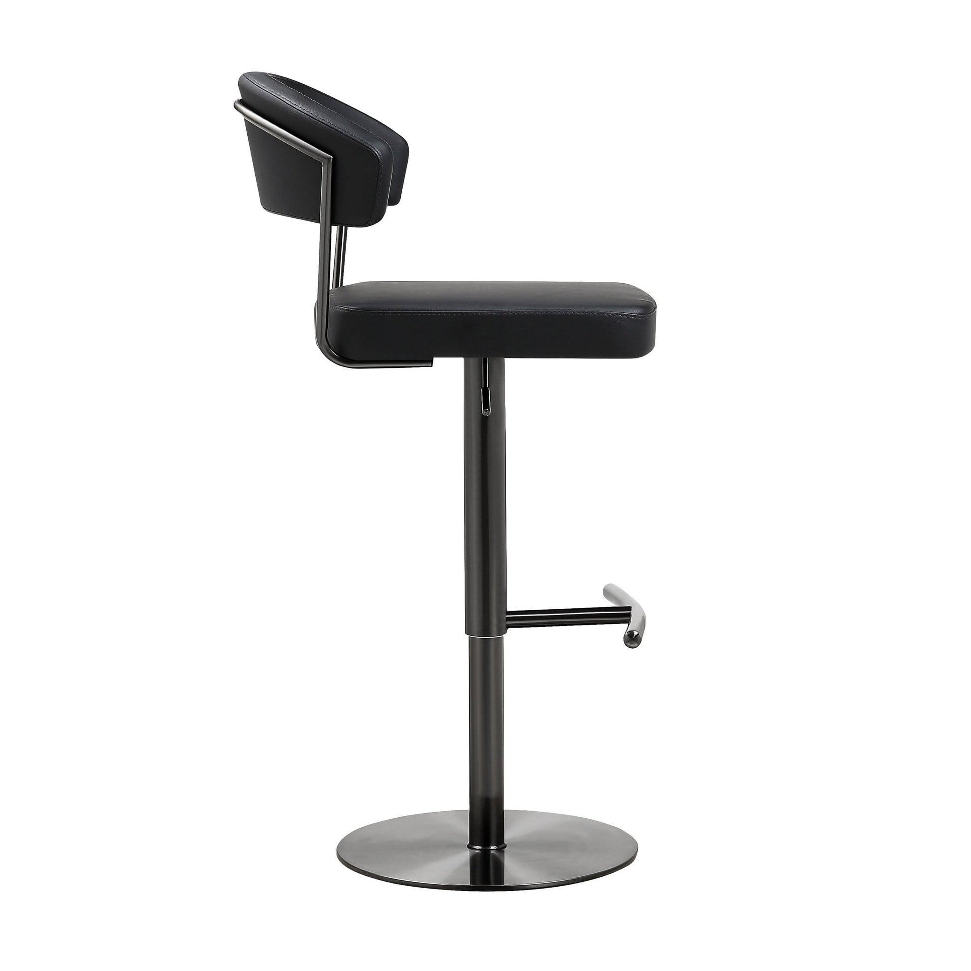 Cosmo Black Performance Vegan Leather on Black Steel Barstool - Skandi London