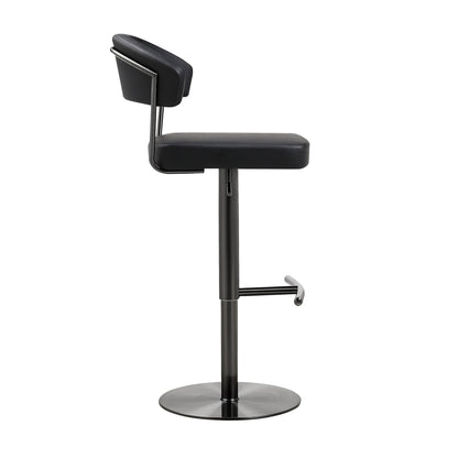 Cosmo Black Performance Vegan Leather on Black Steel Barstool - Skandi London