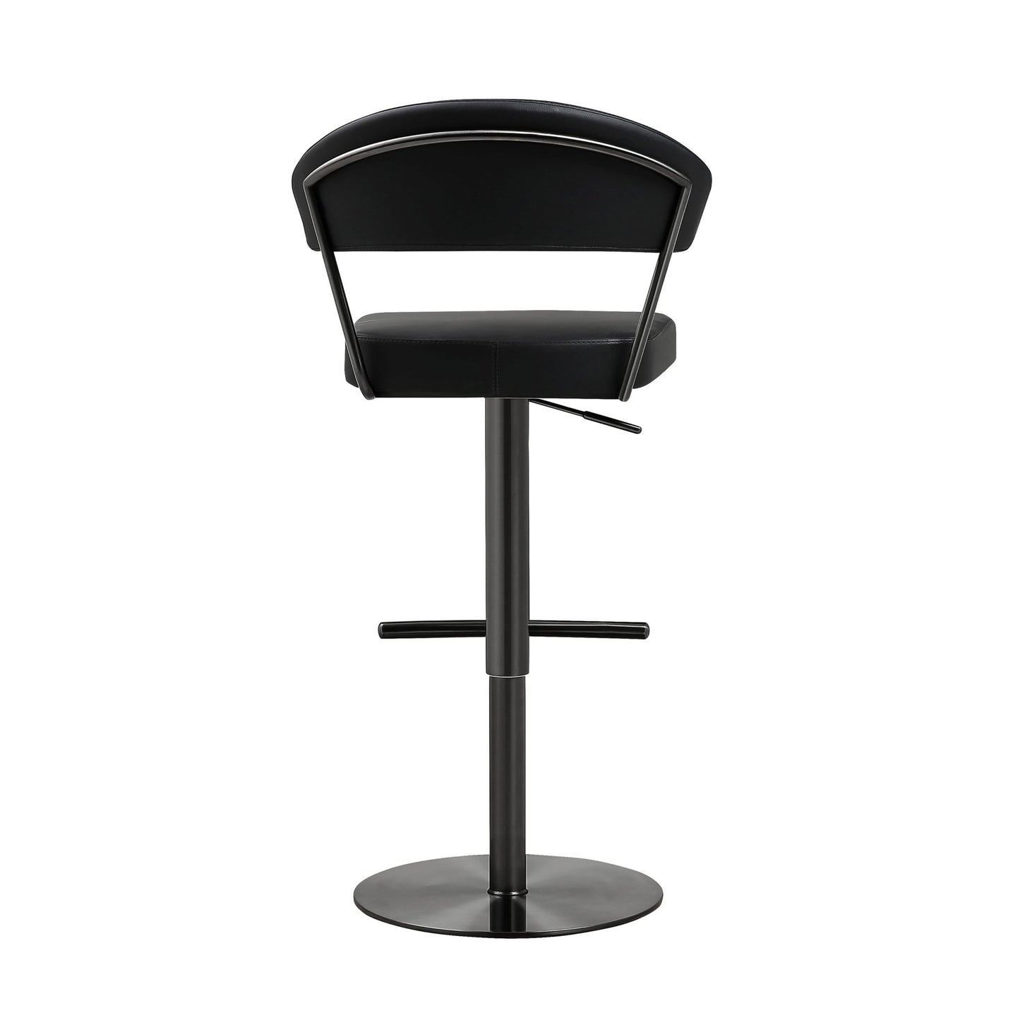 Cosmo Black Performance Vegan Leather on Black Steel Barstool - Skandi London