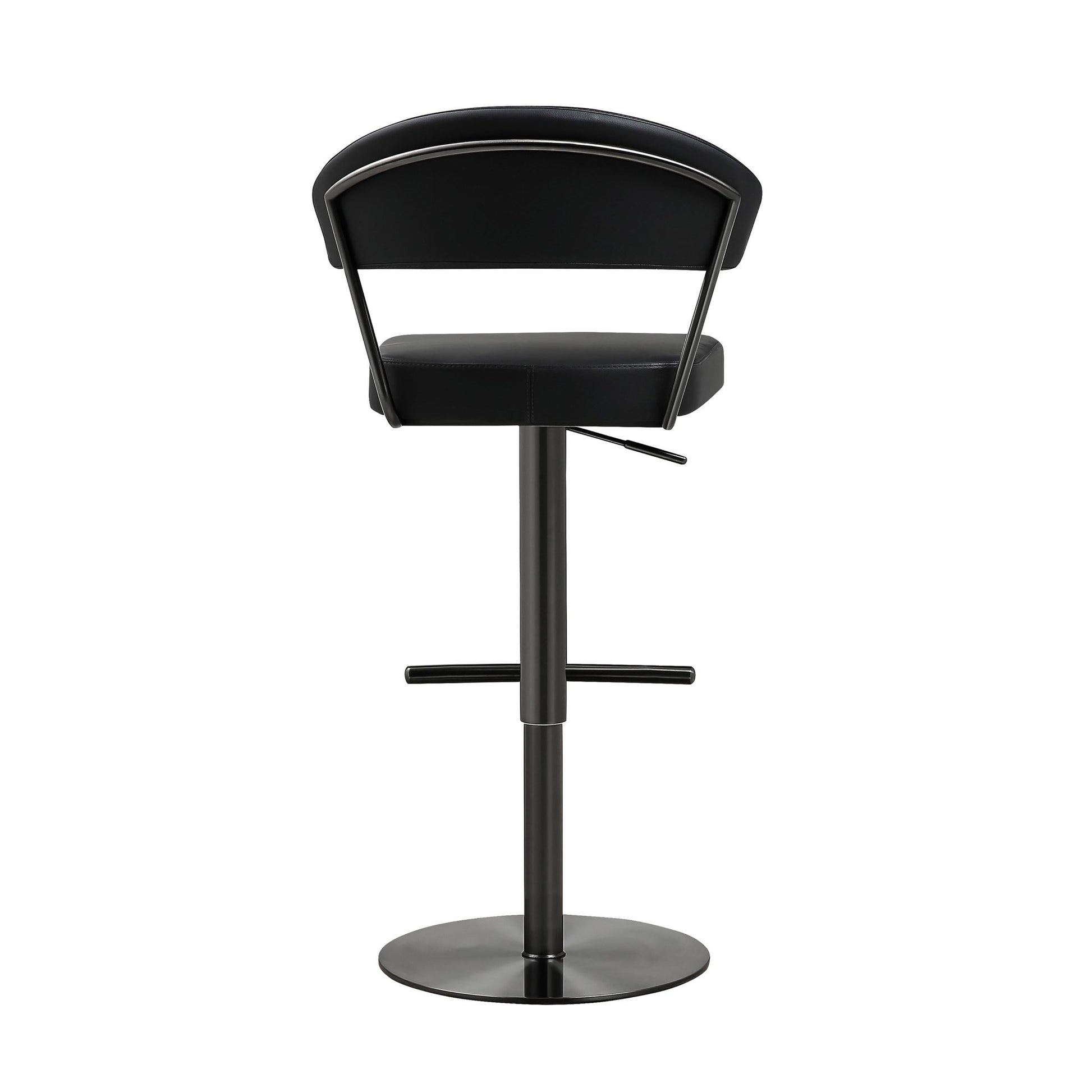 Cosmo Black Performance Vegan Leather on Black Steel Barstool - Skandi London