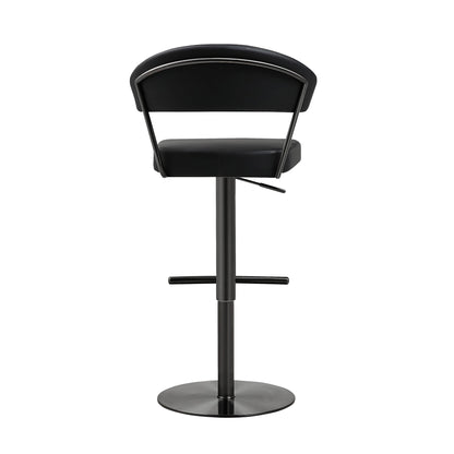 Cosmo Black Performance Vegan Leather on Black Steel Barstool - Skandi London
