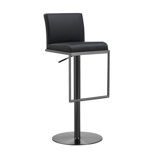Amalfi Black Performance Vegan Leather on Black Stool - Skandi London