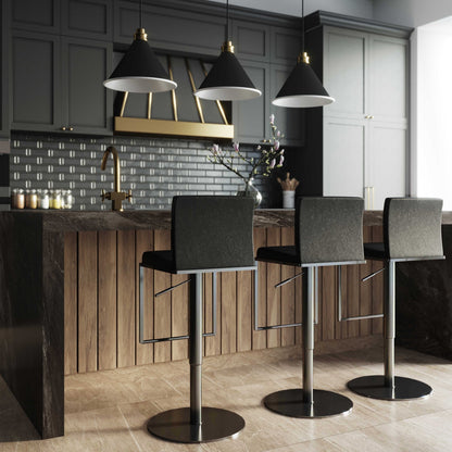 Amalfi Black Performance Vegan Leather on Black Stool - Skandi London