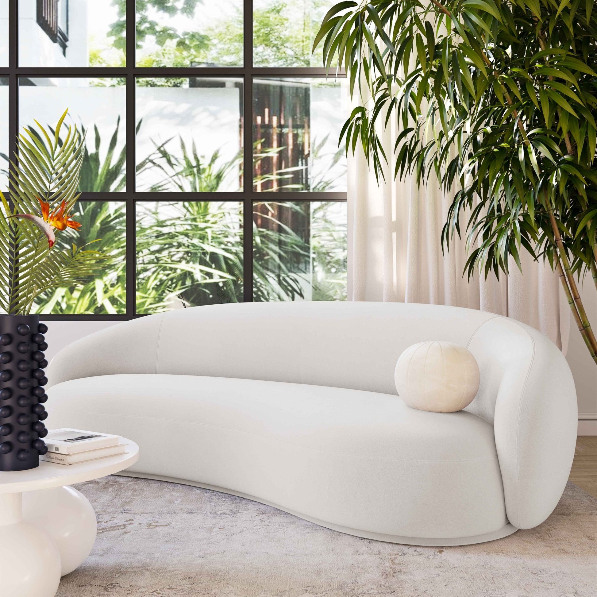 Kendall Cream Velvet Sofa - Skandi London